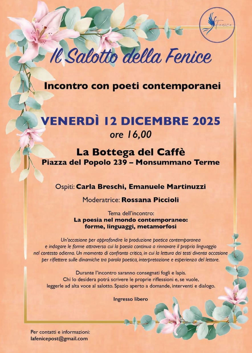 Al momento stai visualizzando Incontro con Poeti Contemporanei: &ldquo;Il salotto della Fenice&rdquo;